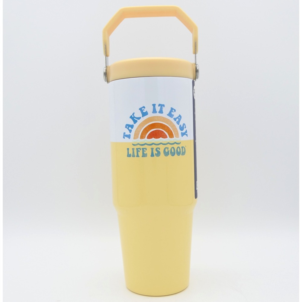 CRK. by Corkcicle 30 oz Roam Cup Life Is Good Yellow Stainless Steel Hot or Cold